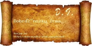 Dobránszky Irma névjegykártya