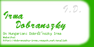 irma dobranszky business card